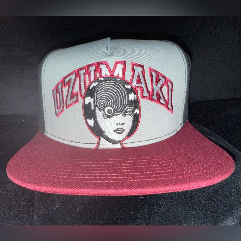Uzumaki Gray and Red Snapback Hat